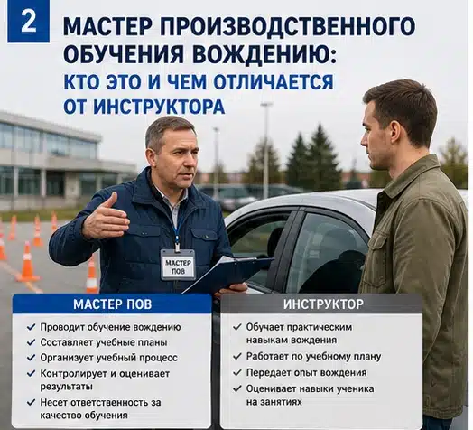 Мастер производственного обучения вождению: кто это и чем отличается от инструктора